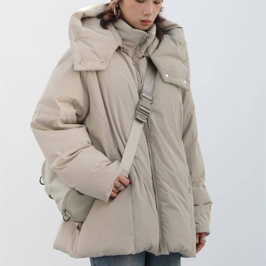 Chaqueta acolchada con capucha desmontable, plumón