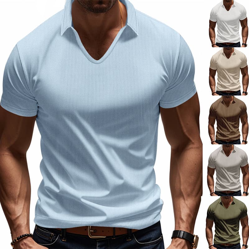 Camiseta hombre cuello V suelta y moderna