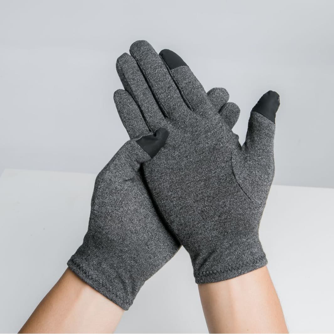 Guantes gris algodón pantalla táctil