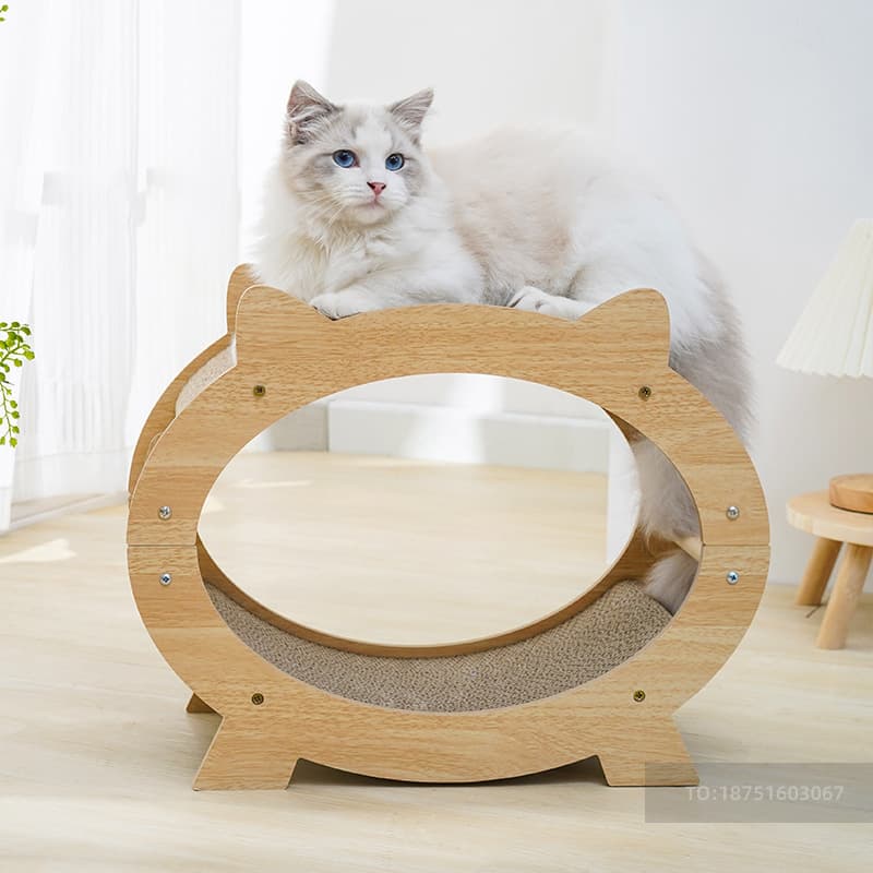 Tabla rascadora para gatos multifunción de madera