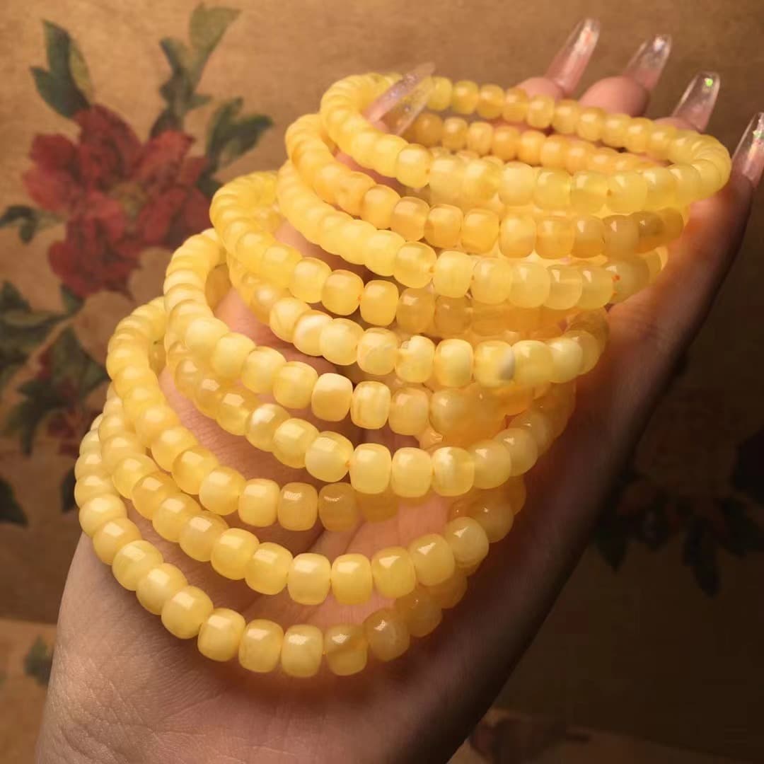 Pulsera de cera de abeja natural, accesorio artesanal