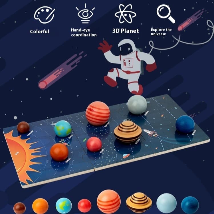 Rompecabezas 3D del sistema solar para niños