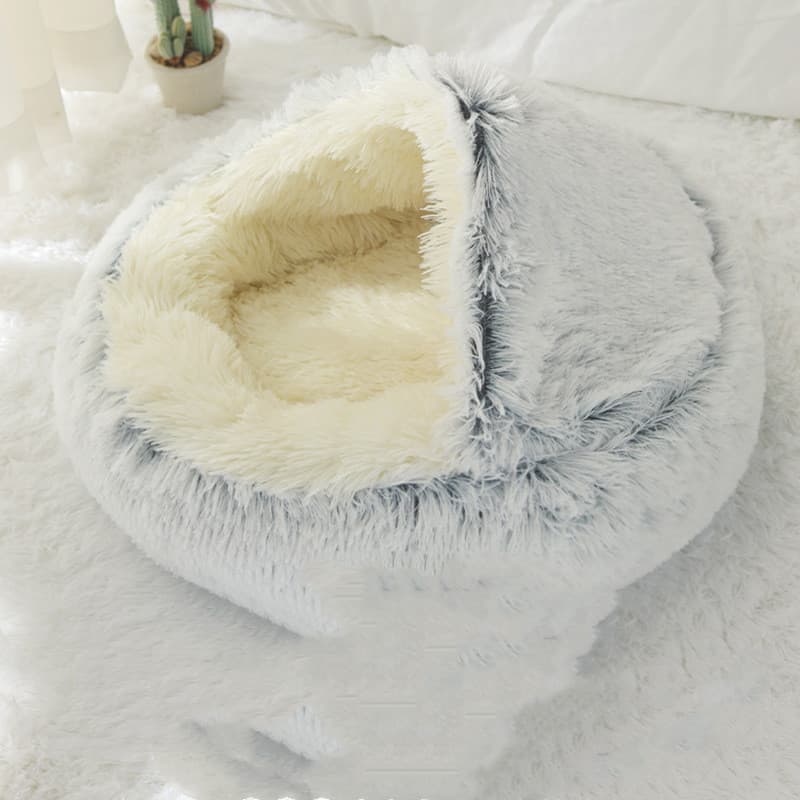 Cama de felpa redonda para mascotas