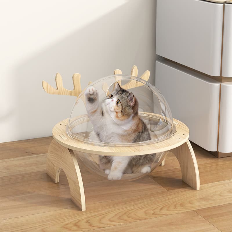 Nido para gatos madera diseño astas