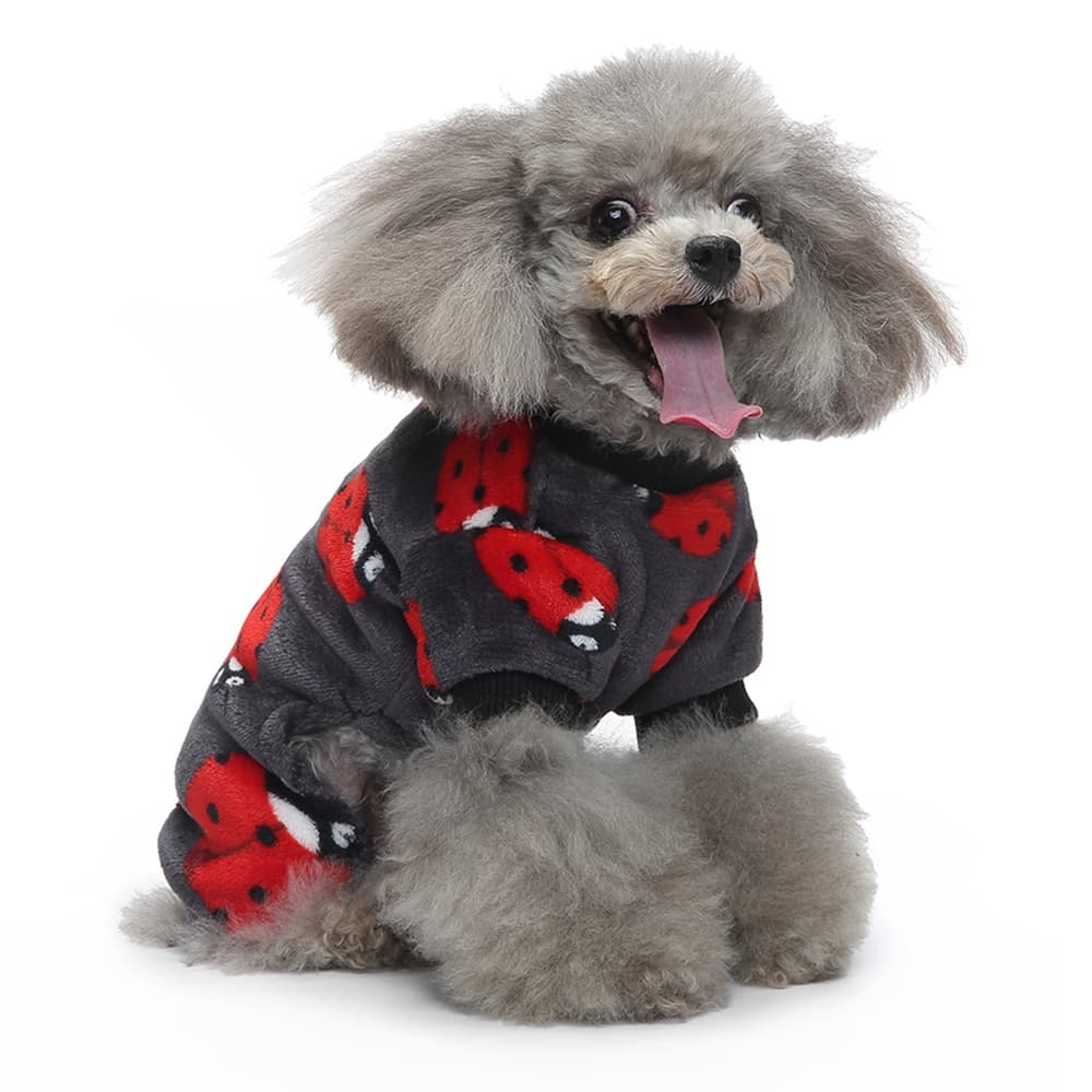 Pijama de felpa para perros en otoño