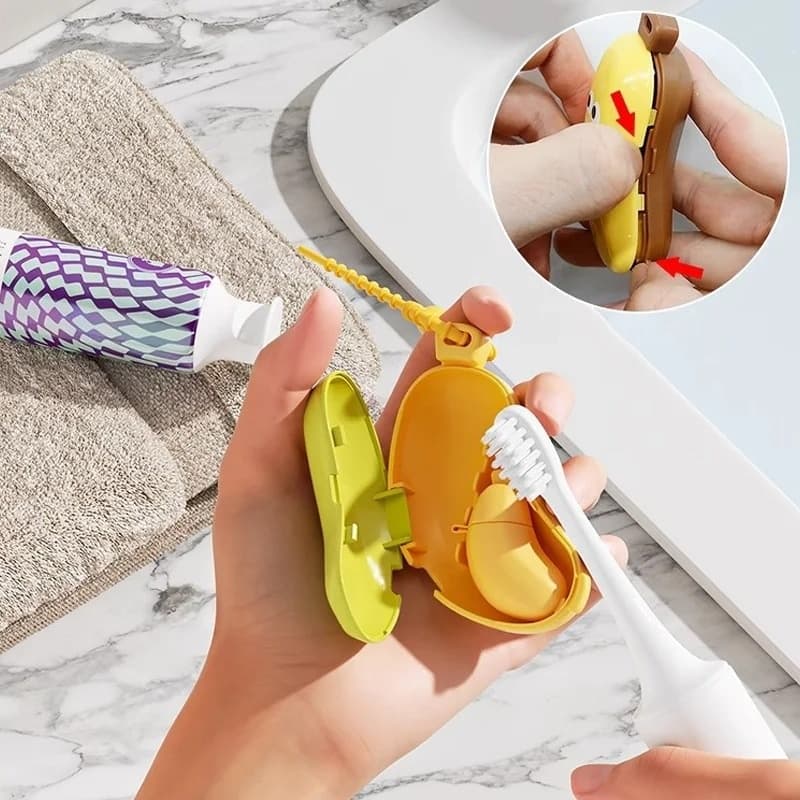 Estuche de viaje para cepillo de dientes con diseño plátano