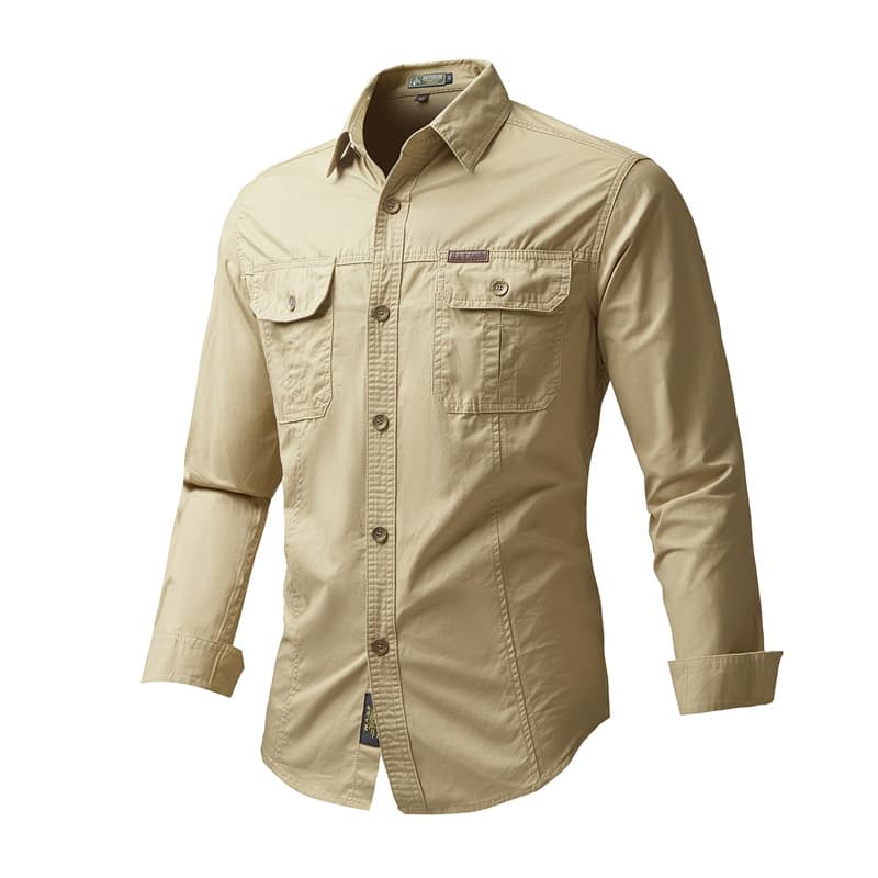Camisa de trabajo otoño talla grande algodón