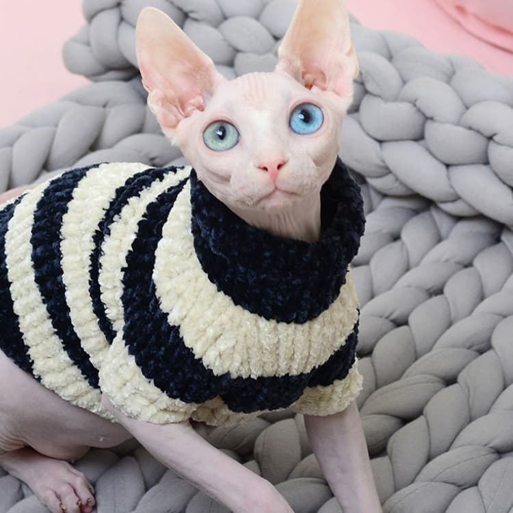Suéter de algodón cálido para gato sin pelo