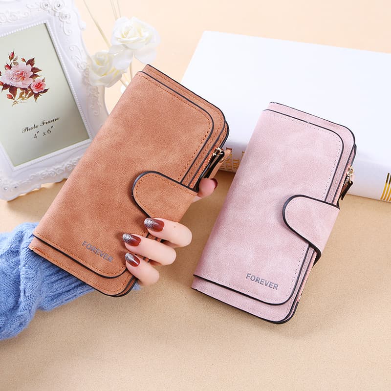 Billetera larga para mujer con múltiples compartimentos para tarjetas