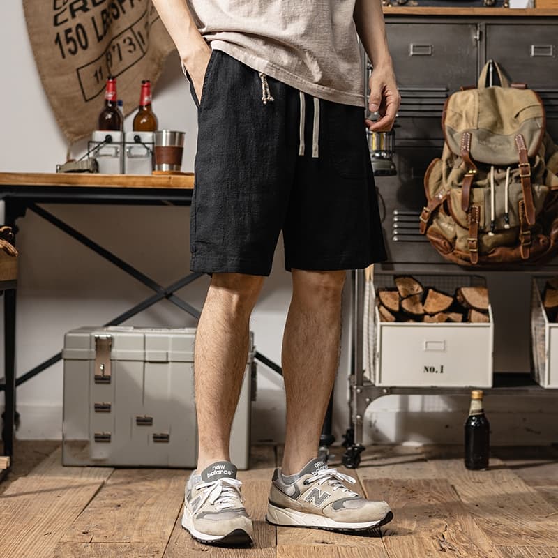Pantalones lino verano transpirables con cintura ajustable