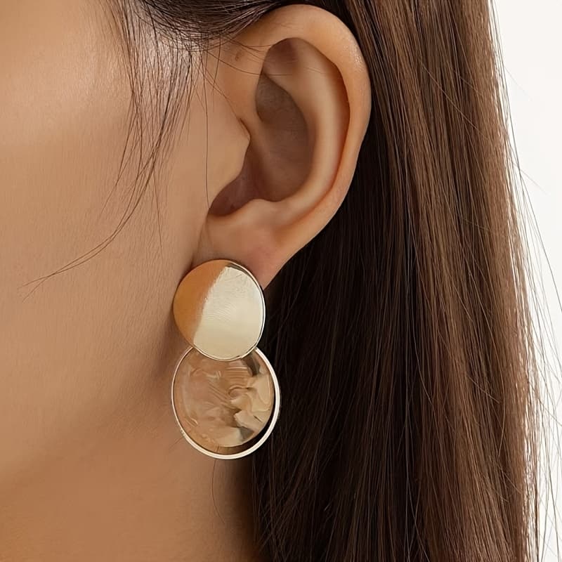 Aretes de bloque de color, diseño minimalista elegante