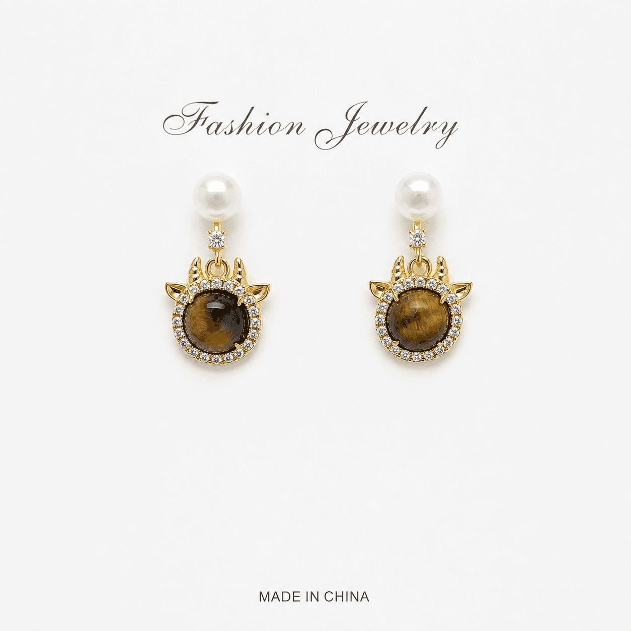 Aretes de perlas con diseño de oveja