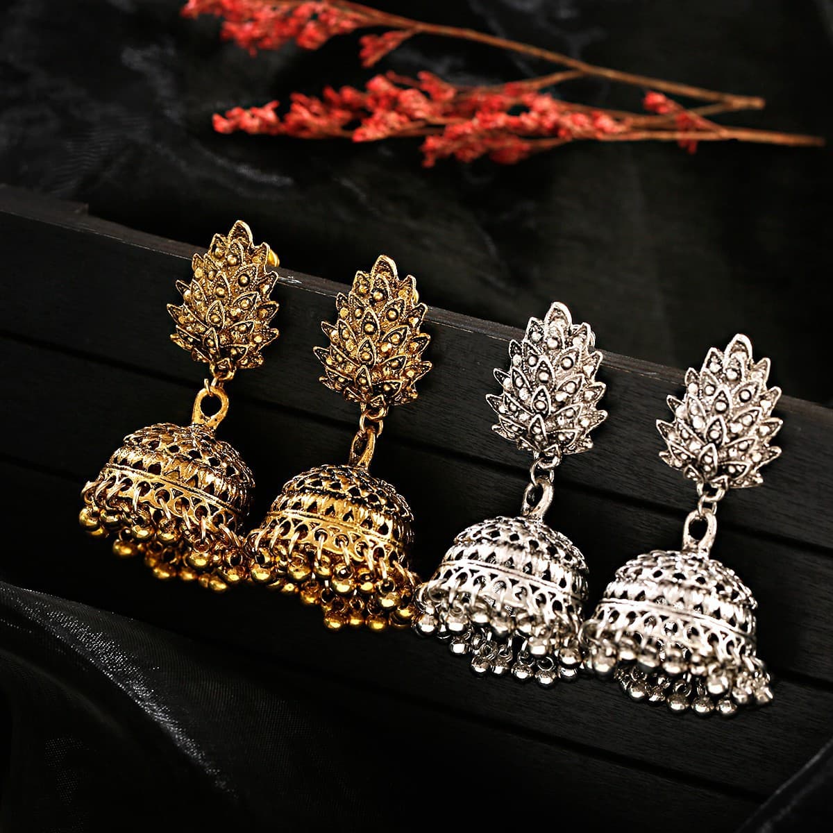 Aretes de borla estilo vintage étnico