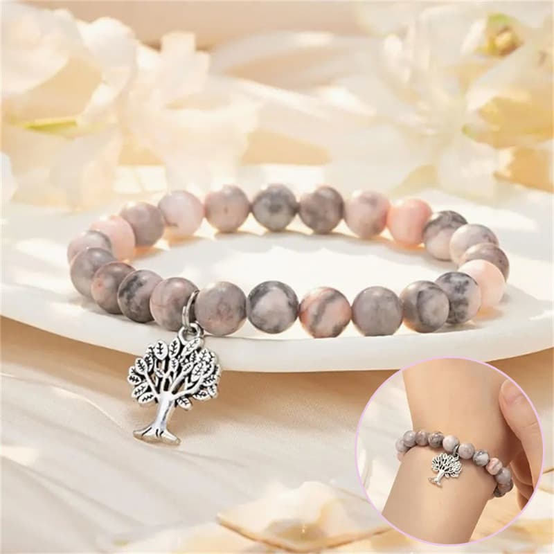Pulsera de piedra natural con árbol de la vida