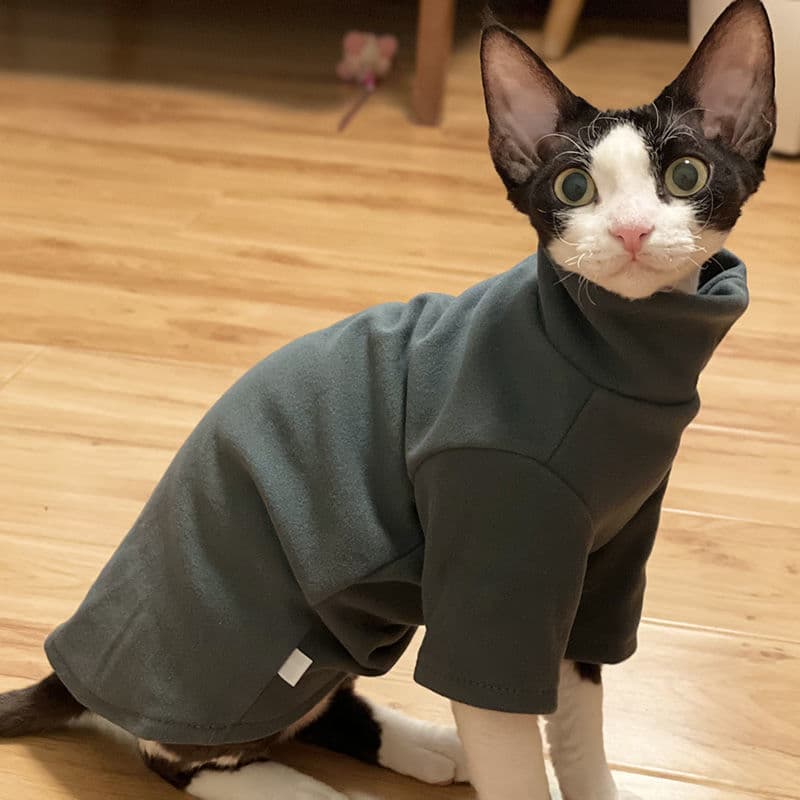 Suéter cuello alto para gatos sin pelo