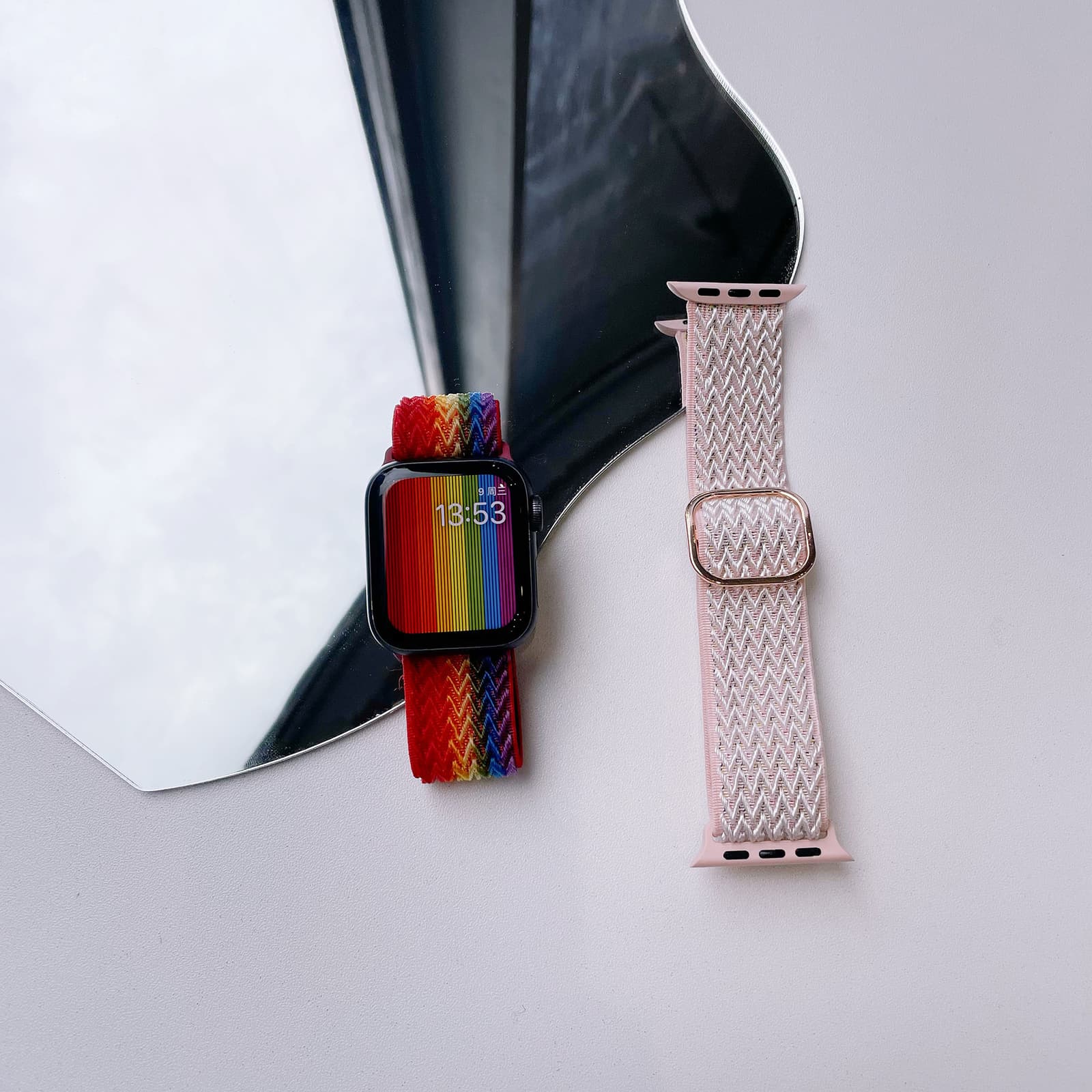 Pulsera de nylon para reloj, hebilla cuadrada metálica