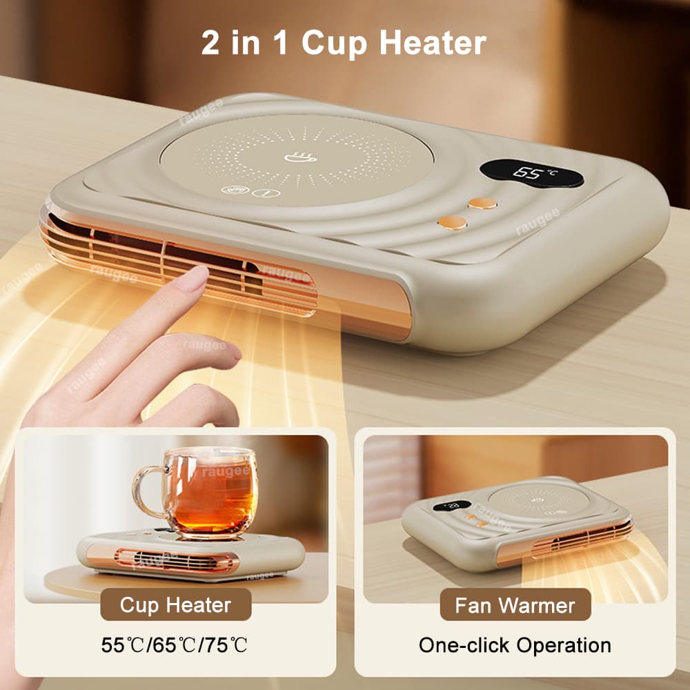Calentador de tazas eléctrico 2 en 1 con pantalla inteligente