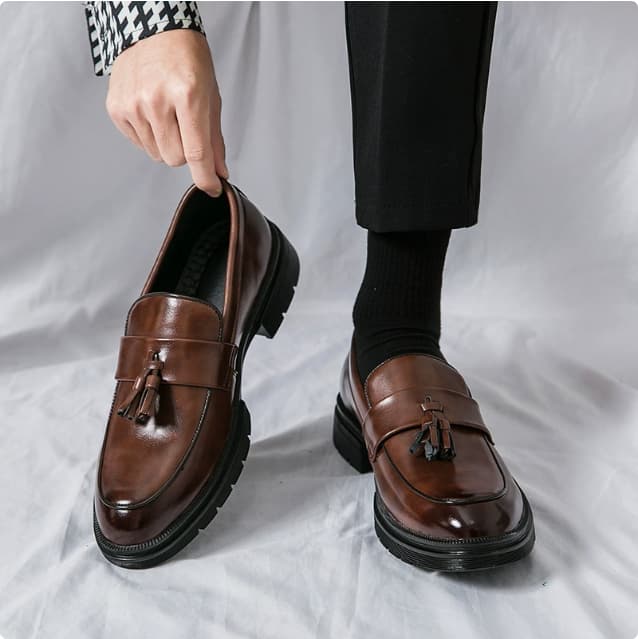 Zapatos loafers para hombre, estilo brogue clásico