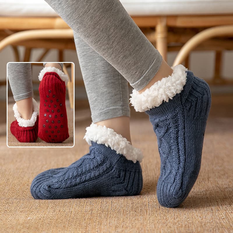 Calcetines de invierno tejido suave antideslizante para casa