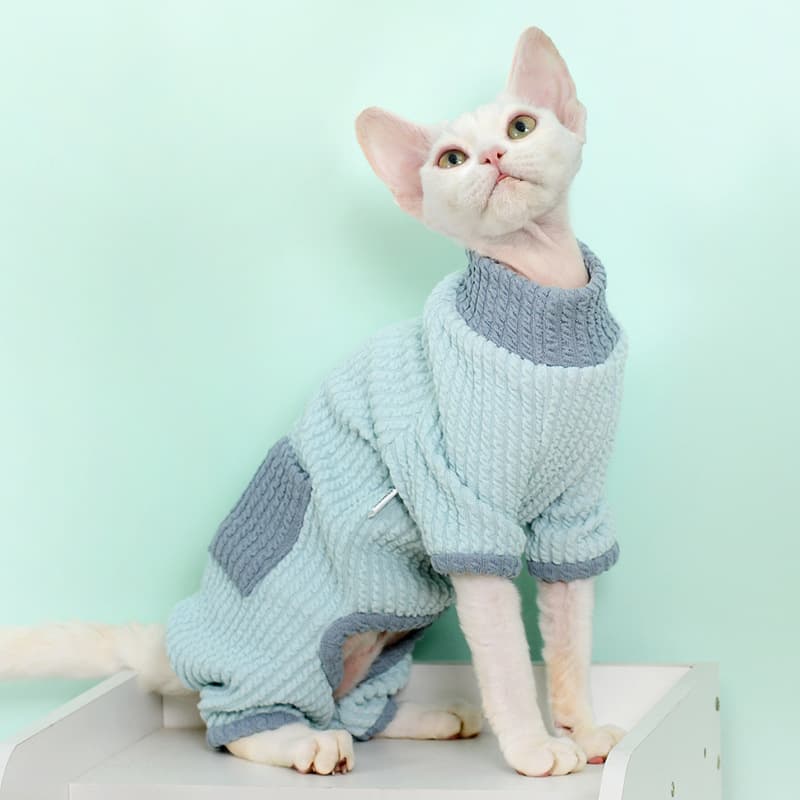 Suéter cálido para gatos Sphynx y sin pelo