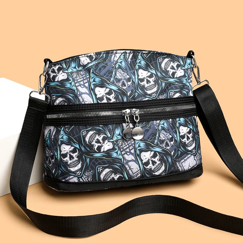 Bolsa bandolera con estampado calavera a prueba de agua