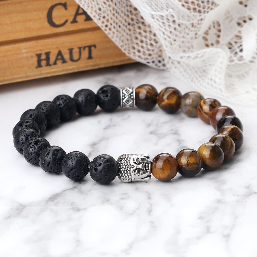 Pulsera de cuentas de piedra natural para hombre