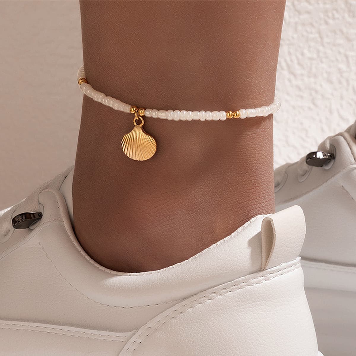 Pulsera de tobillo con concha estilo bohemio para playa