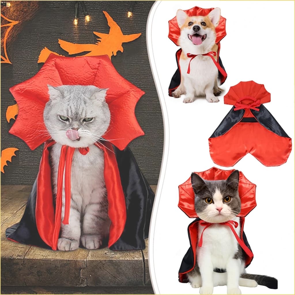 Capa de vampiro para mascotas pequeñas Halloween