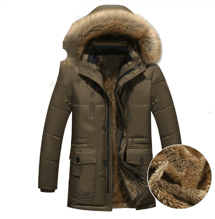 Parca de plumas con capucha para hombre