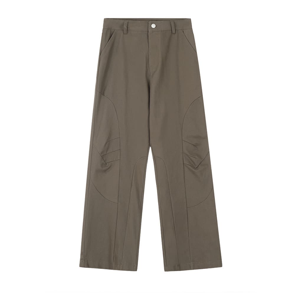 Pantalón casual retro americano, algodón puro, cintura media