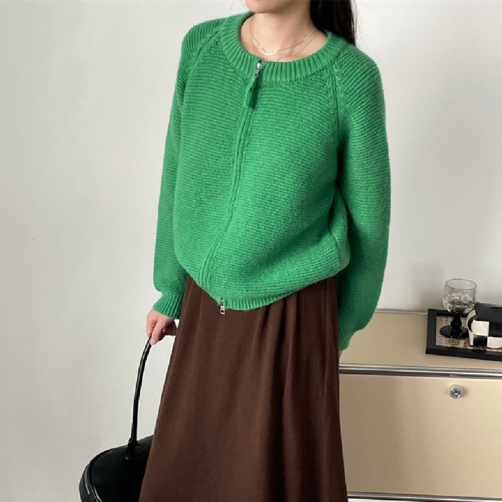 Cardigan de mujer con doble cremallera
