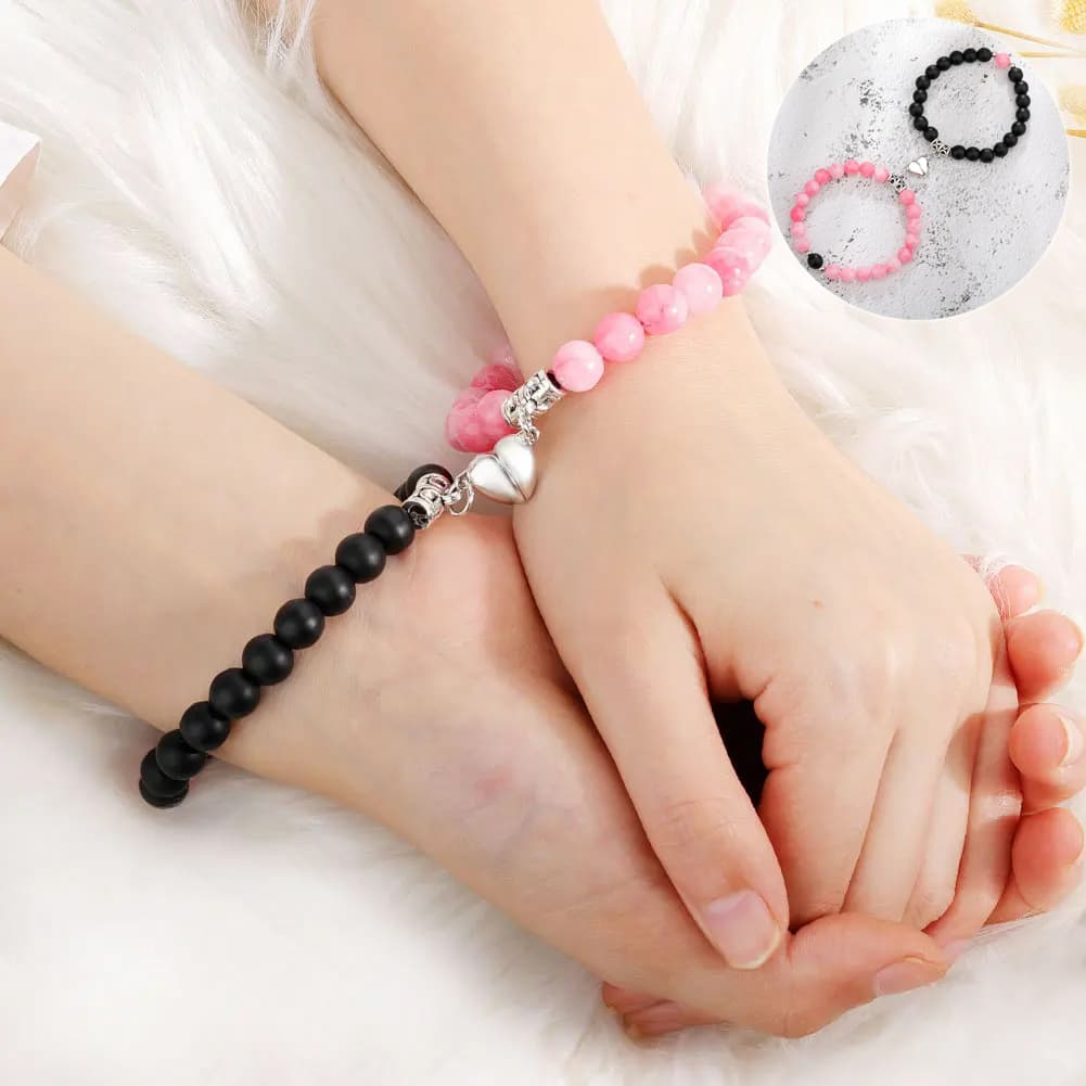 Pulsera magnética para parejas con piedra natural