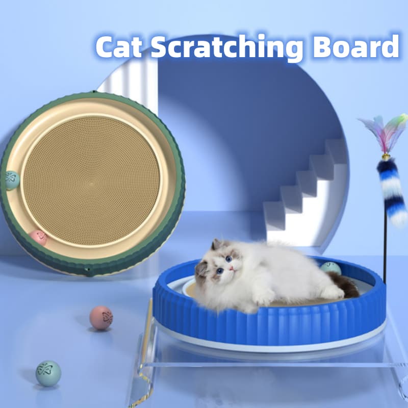 Tabla rascadora redonda para gatos con bandeja removible