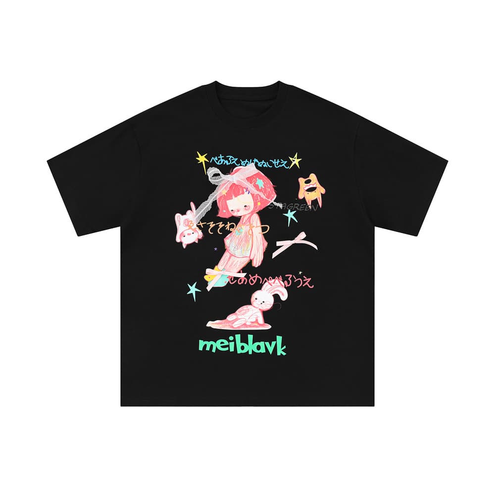 Playera de hombre de algodón estampada a mano