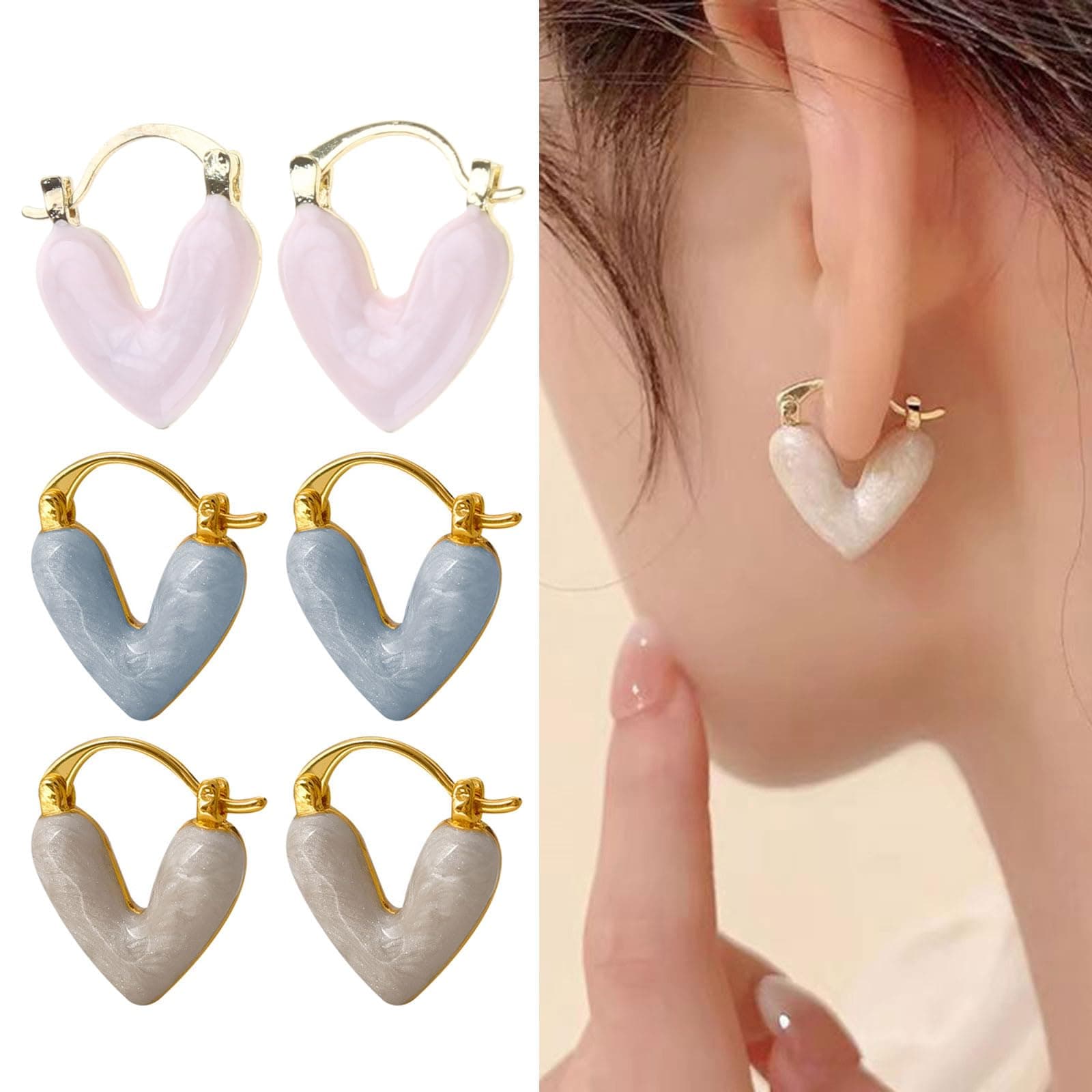 Aretes colgantes de corazón para mujer, joyería elegante