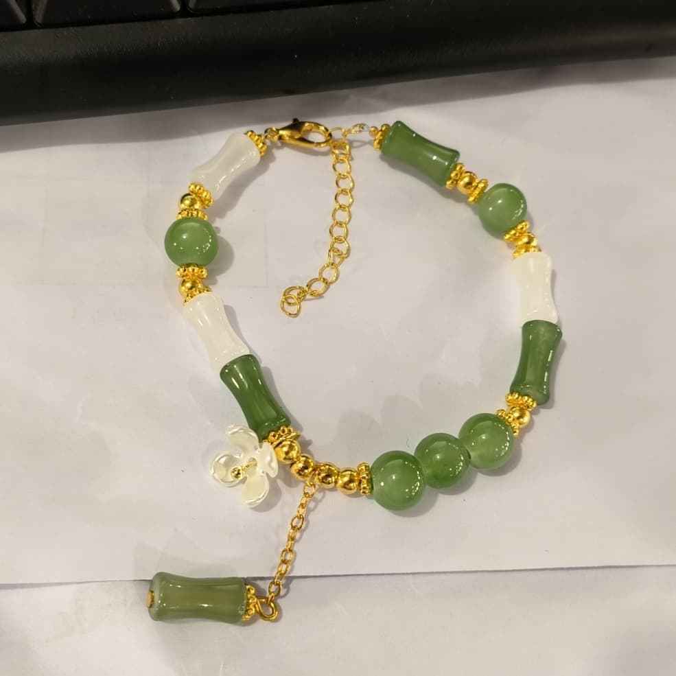 Pulsera de estilo chino con bambú segmentado