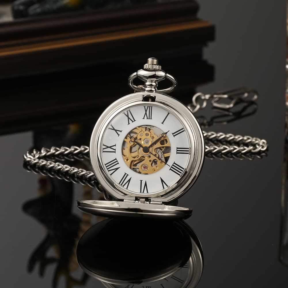 Reloj de bolsillo vintage mecánico doble apertura