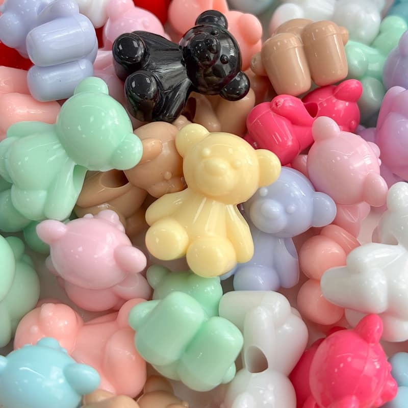 Cuentas acrílicas osos pequeños adorables colores mixtos