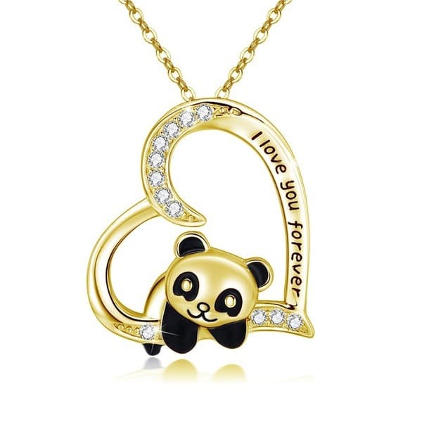 Collar colgante de panda en aleación