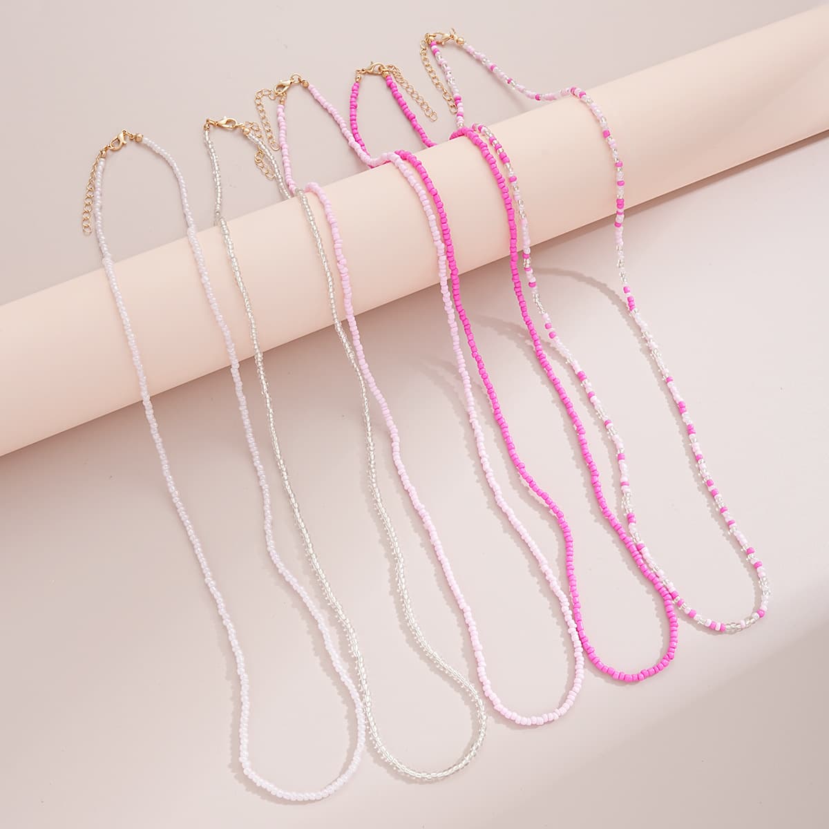 Juego de 5 cadenas de cintura con cuentas elásticas