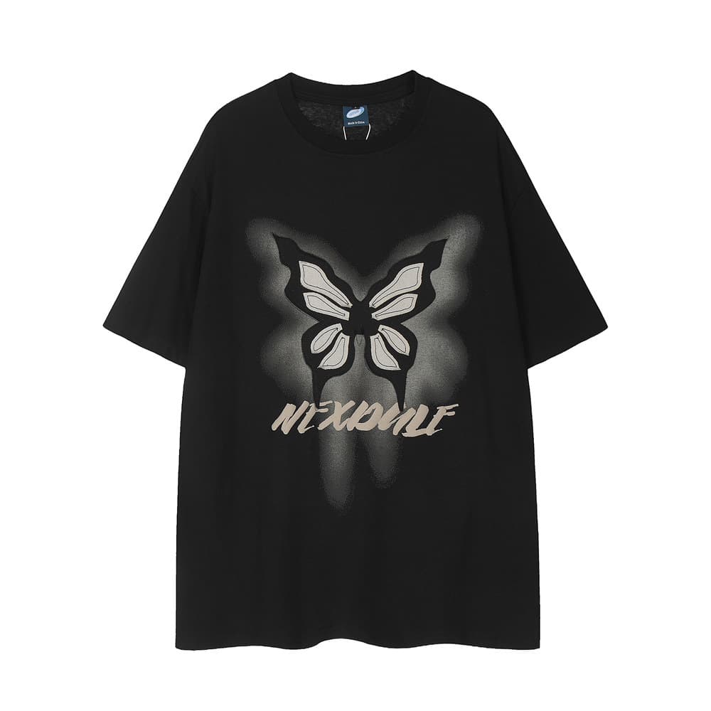 Camiseta de hombre con estampado de mariposa y manga corta