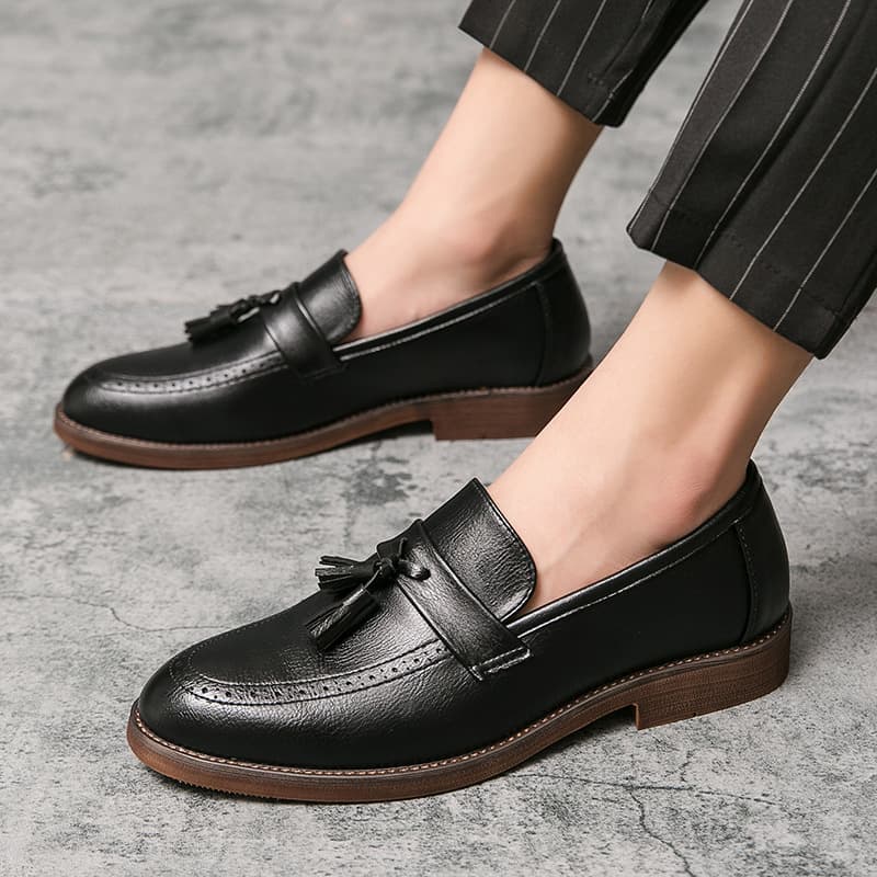 Zapatos casual con borla y suela de cuero genuino