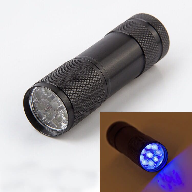Linterna LED ultravioleta 3W, 9 o 12 LEDs portátil