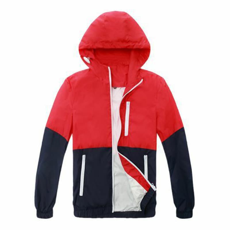 Chaqueta delgada con capucha para hombre, moderna
