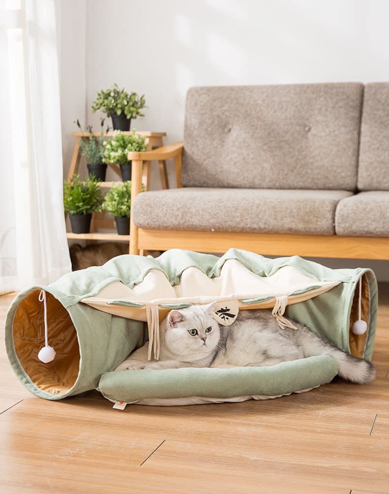 Túnel plegable duradero para gatos