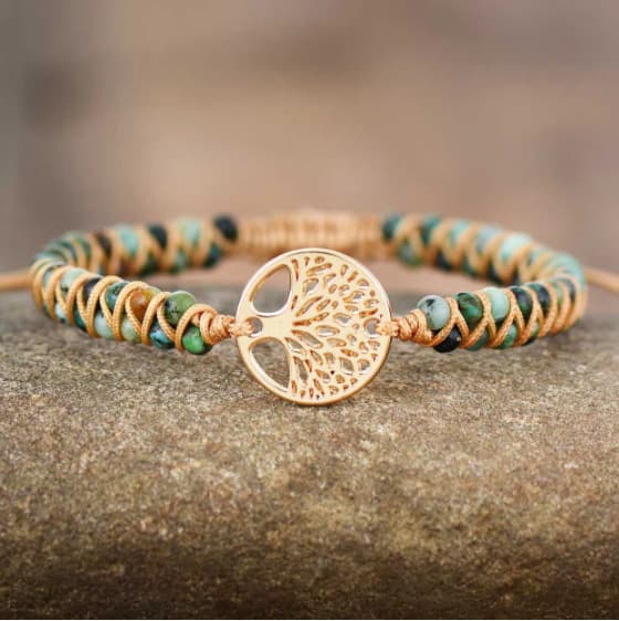 Pulsera de amistad de ágata natural tejida a mano