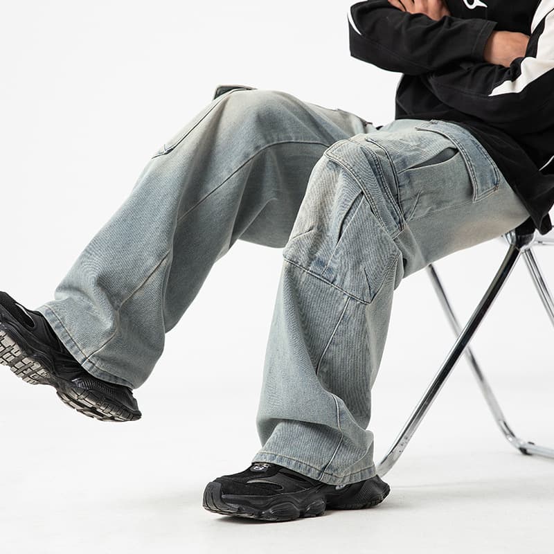 Vaqueros de trabajo para hombre con múltiples bolsillos