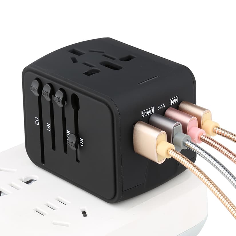 Adaptador de viaje 4 puertos USB carga rápida QC18W