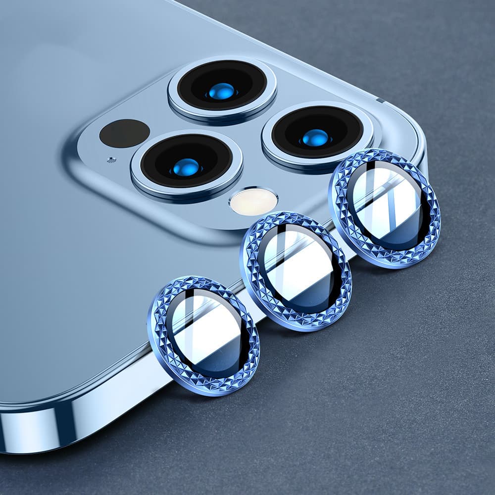 Protector de lente para cámara trasera, estilo diamante