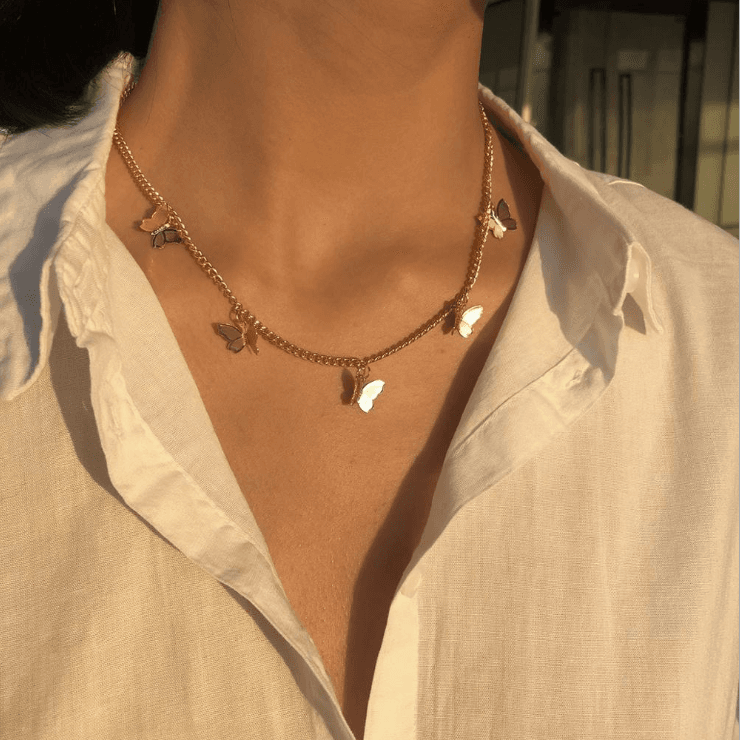 Collar colgante con diseño insecto estilo Ins